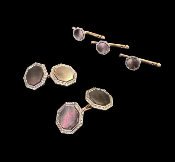 Krementz Tuxedo Cufflinks and Stud Set; 8 Pieces - image 5