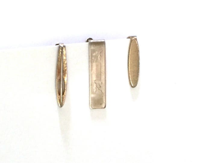GOLD TIE BARS Vintage Tie Clip Set of 3 Retro Tie Clips Perfect Father's Day Gift-Wedding Gift for Fiance