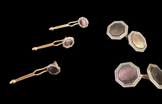 Krementz Tuxedo Cufflinks and Stud Set; 8 Pieces - image 2
