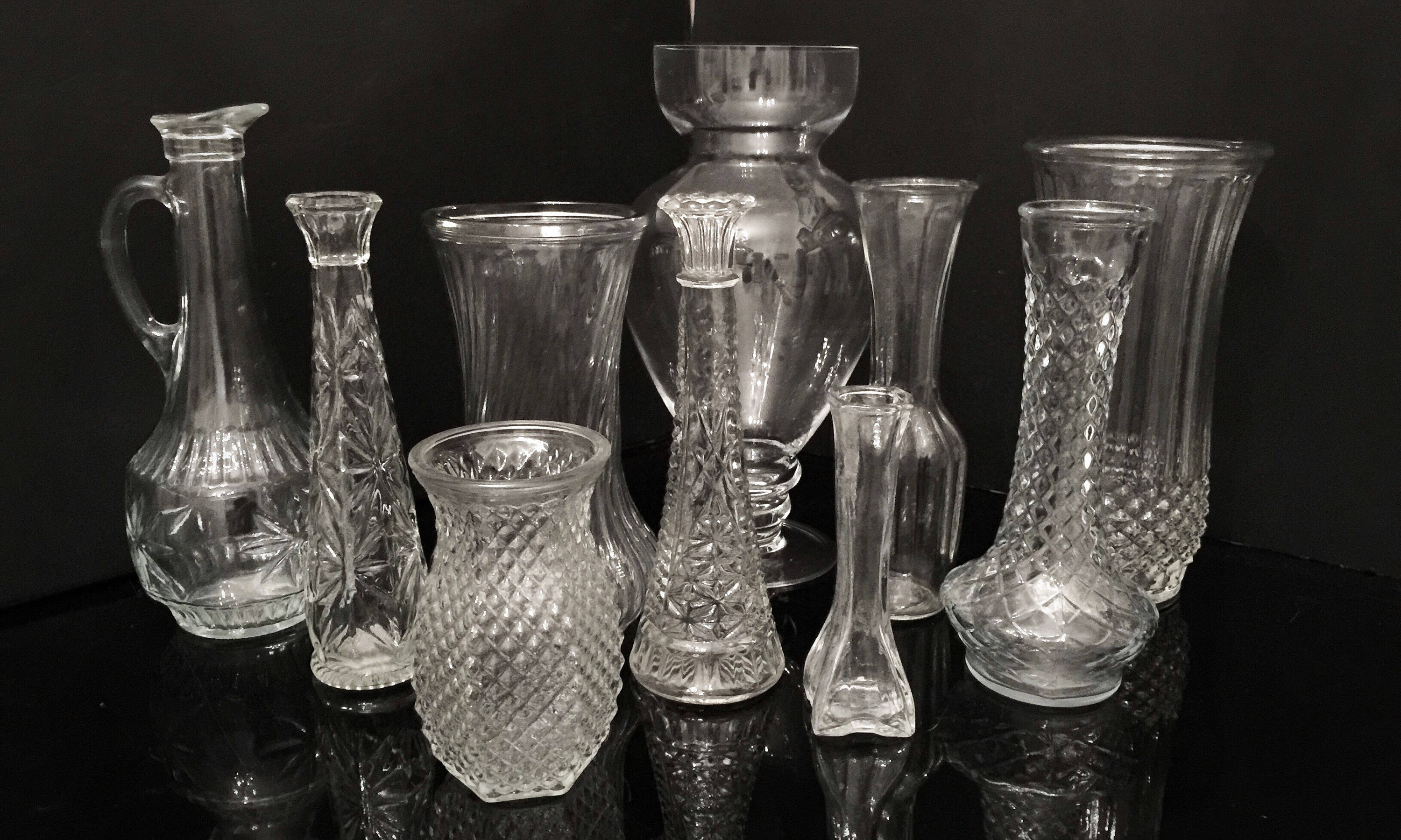 Bulk Flower Vases Collection of 10 Clear Glass Vases Vintage Etsy