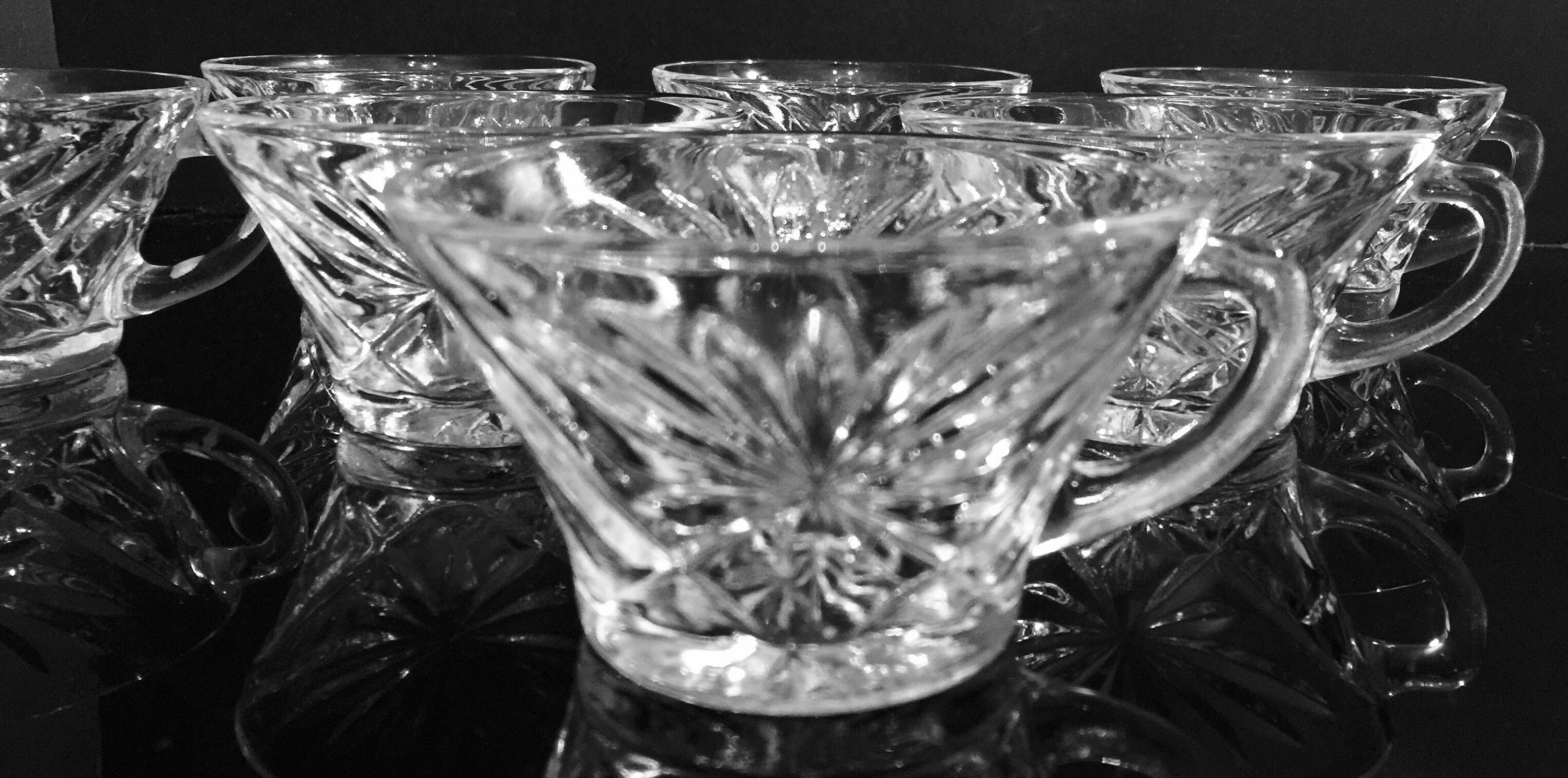 Vintage Oatmeal Prescut Clear Glass Cups by Anchor HockingSet Etsy