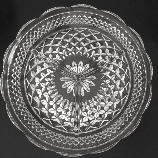 3 Part Divided Dish Etsy