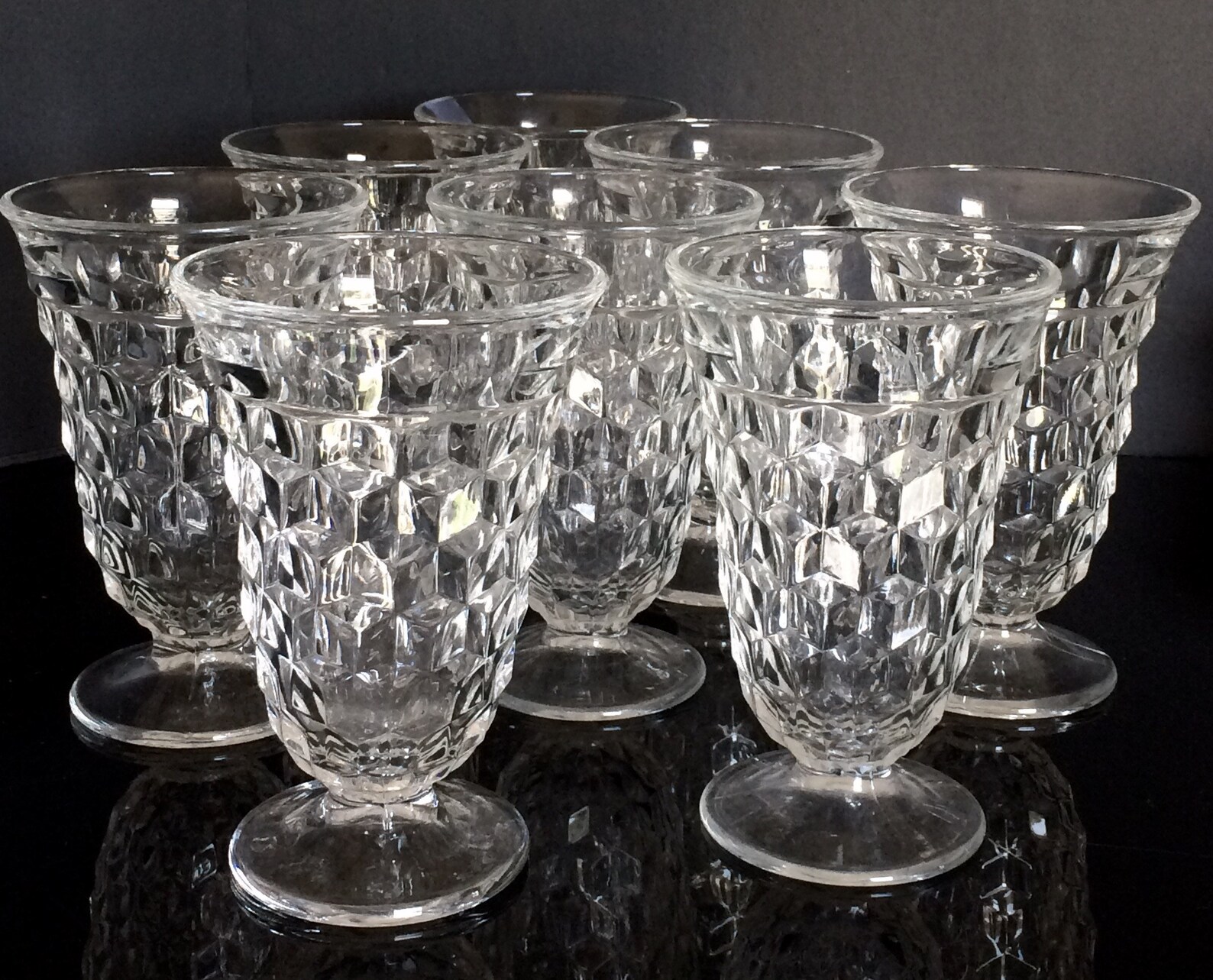 FOSTORIA JUICE GLASSES American Clear Stem No 2056 Set of 10 Etsy
