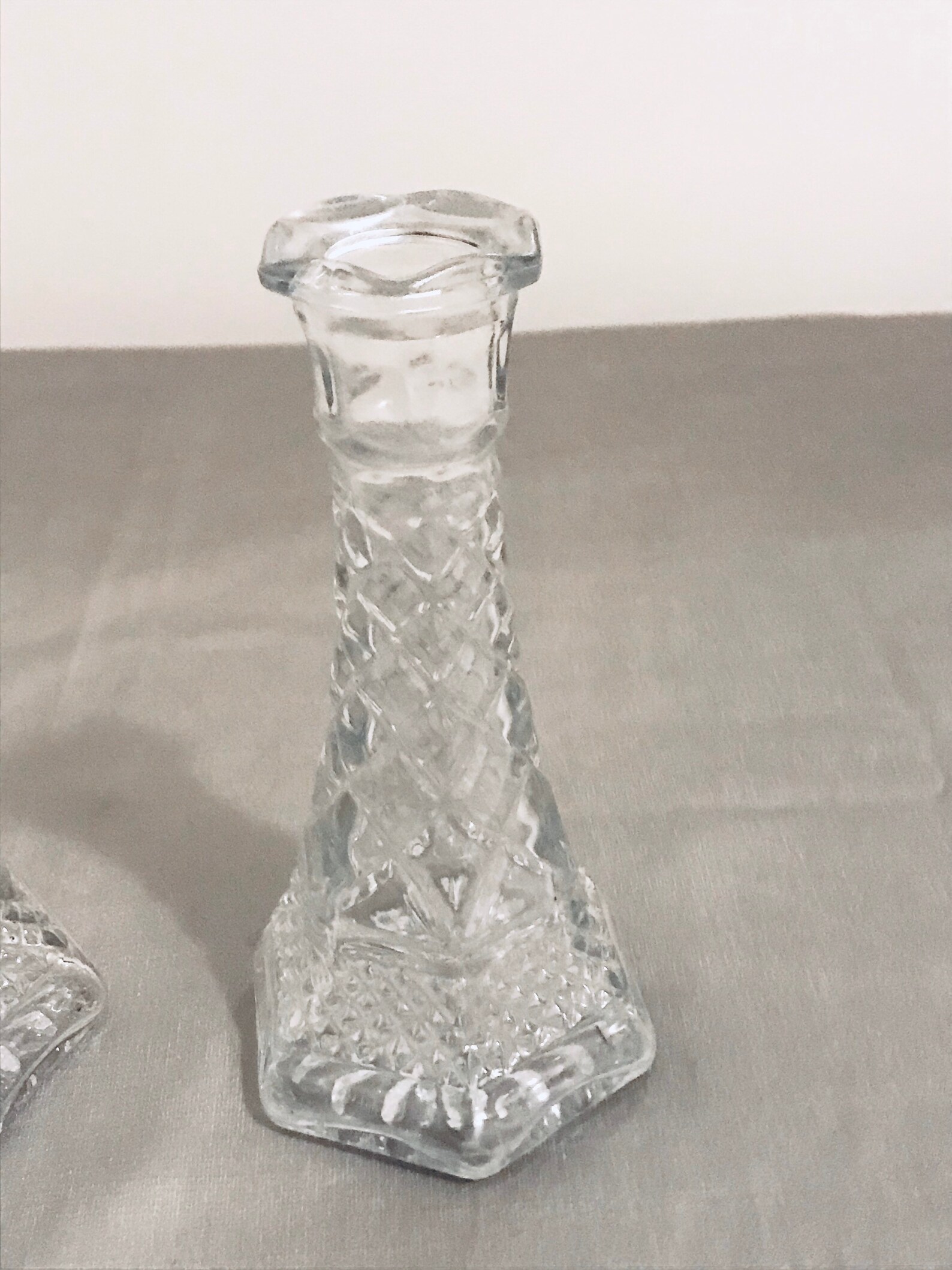 WEXFORD BUD VASE by Anchor Hocking Clear Criss Cross Pattern Etsy