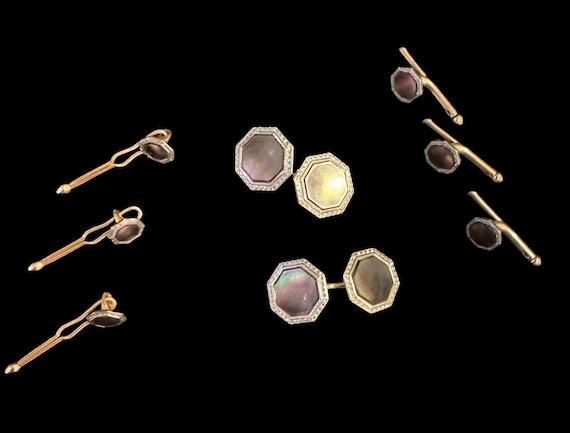 Krementz Tuxedo Cufflinks and Stud Set; 8 Pieces - image 4