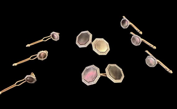 Krementz Tuxedo Cufflinks and Stud Set; 8 Pieces - image 1