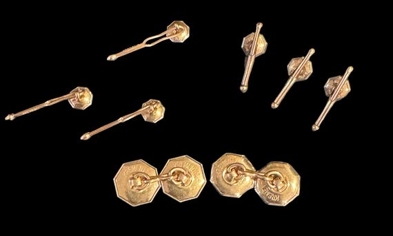 Krementz Tuxedo Cufflinks and Stud Set; 8 Pieces - image 7