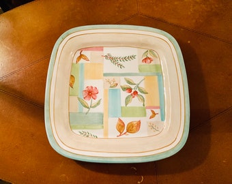 Sango Tray, Garden Cafe pattern square serving platter