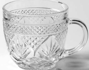 Antique Clear Pattern punch cups set of 6 by Criastal D'Arques Durand