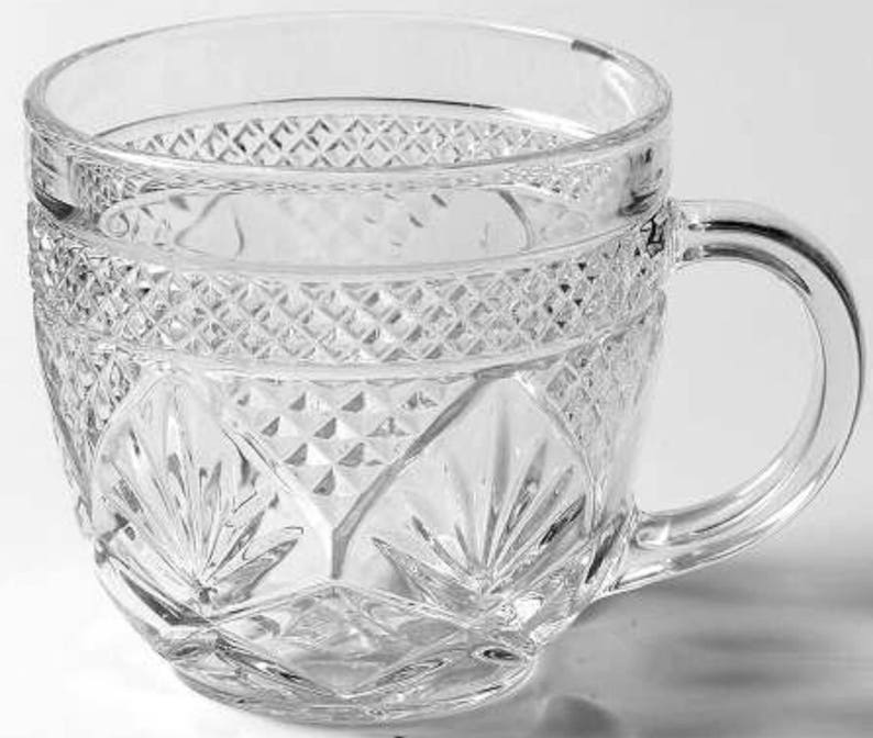 Glass Snack Cups Punch or Tea Cups Set of 6 Antique Clear Etsy