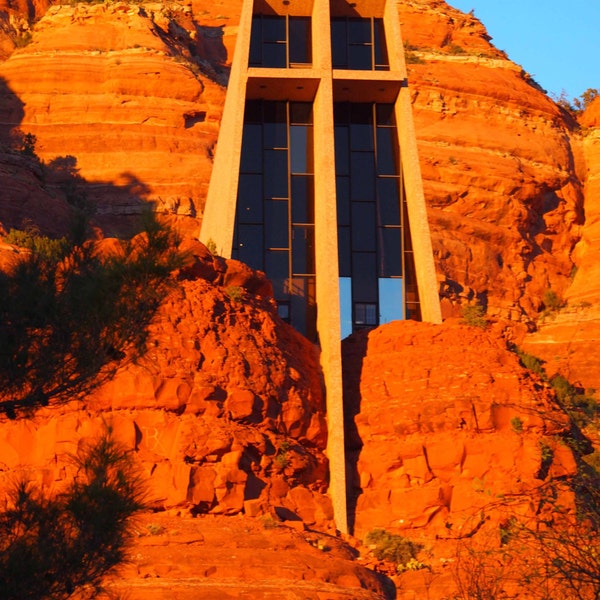 Chapel of the Holy cross Sedona Arizona  Digital Photography - catholic church 5x7 or 8x10 Fine Art Print - Southwestern Home Decor