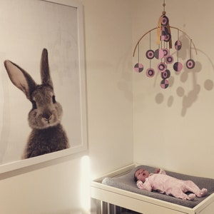 Móbile moderno de madeira para pendurar para crianças, bebês, berçário, decoração de casa, chá de bebê
