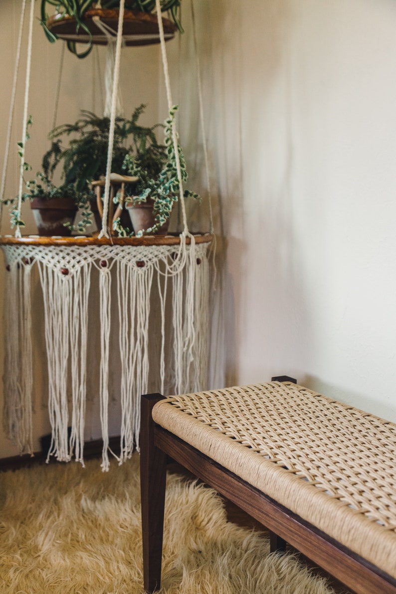 Handmade Walnut Danish Cord Bench - Etsy