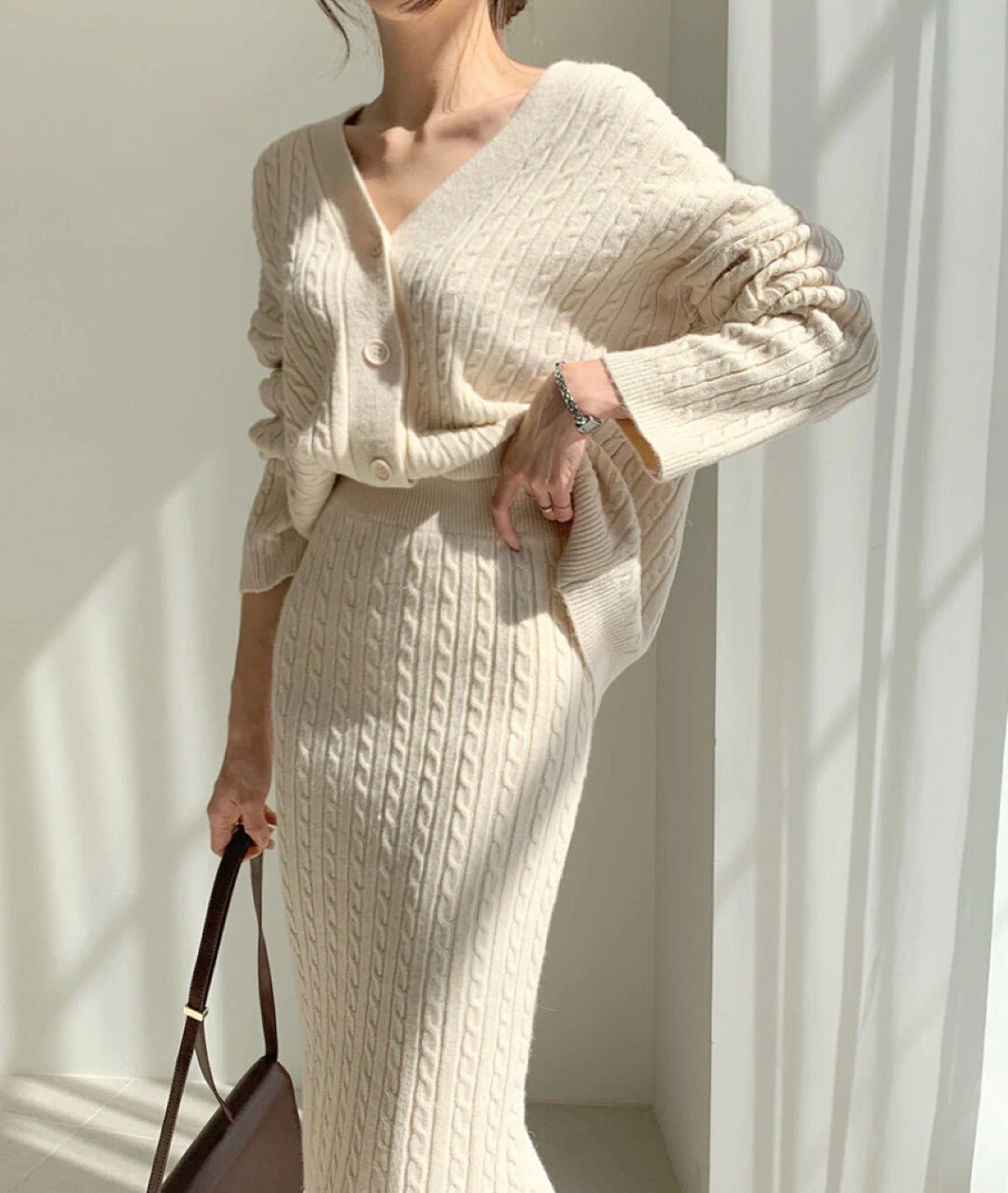 Two Pieces Sweater Dress Boho Dress Set 