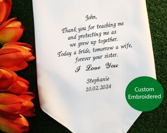 Pañuelo bordado para regalar a mi hermano: recuerdo de boda