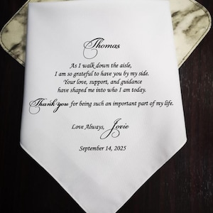 Personalized Handkerchief, Gift for the Uncle from Groom, Perfect wedding gift, Handkerchief gift from the groom to his uncle, MM1258