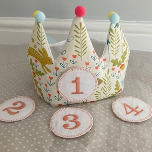 Birthday Crown With Interchangeable Age Badges | Personalised Birthday Crown | Birthday Crown | Fabric Crown