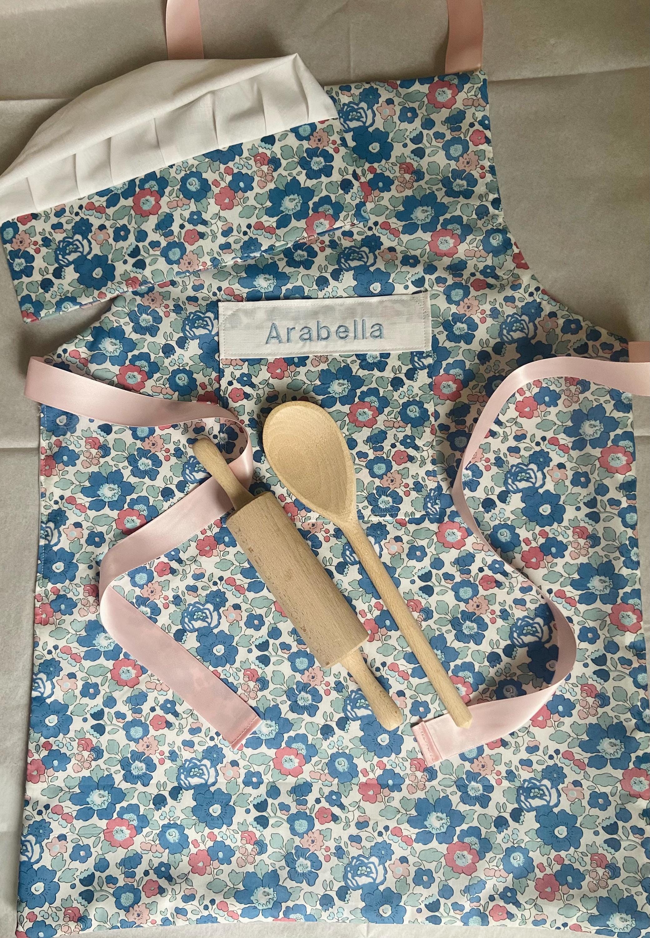 Personalised Liberty Print Kids Apron and Chef’s hat Children’s Baking Set