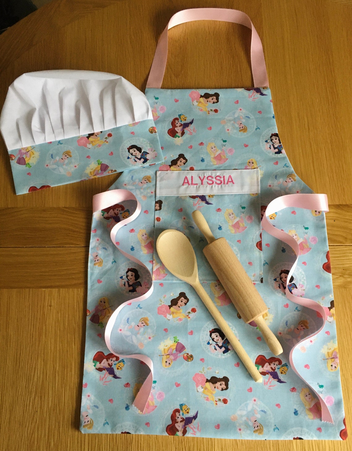 Personalised Kids Disney Apron and Chef hat Disney Baking Etsy