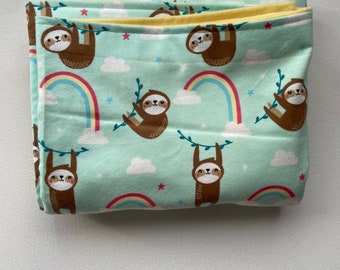 Sloth Baby Blanket Baby Shower Gift toddler Blanket Jungle Nursery Blanket Sloth Nursery Decor Flannel baby blanket Modern baby blanket