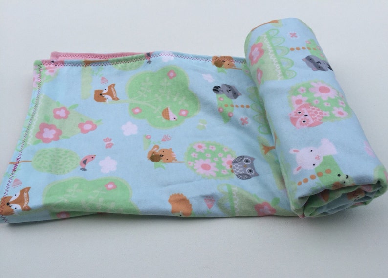 Clearance Forest Animal Baby Blanket Woodland Animals Flannel Blanket Baby girl Gift Woodland Animals Forrest Animal Nursery Forest Nursery image 5