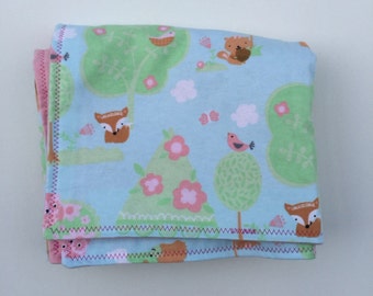 Clearance Forest Animal Baby Blanket Woodland Animals Flannel Blanket Baby girl Gift Woodland Animals Forrest Animal Nursery Forest Nursery