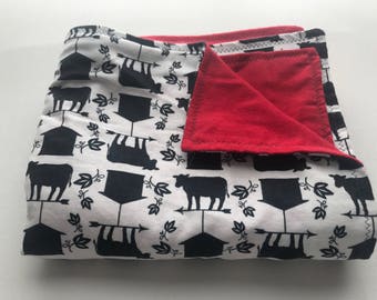 Farm Animal Baby Blanket Baby Blanket Blanket Baby Shower Gift Toddler Blanket Barn yard animals cow baby blanket gender neutral baby