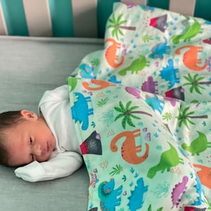 Dino Baby Blanket Baby Boy Blanket infant Flannel baby blanket baby boy shower gift boy baby gift boy photo prop Dinosaur baby Blanket