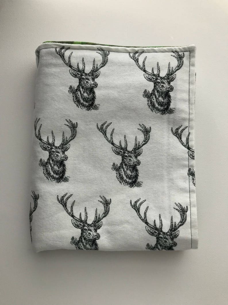 Camo Deerhead Baby Blanket baby boy blanket Green camo Blanket Forest baby blanket Woodland Nursery Flannel Blanket hunting baby camouflage