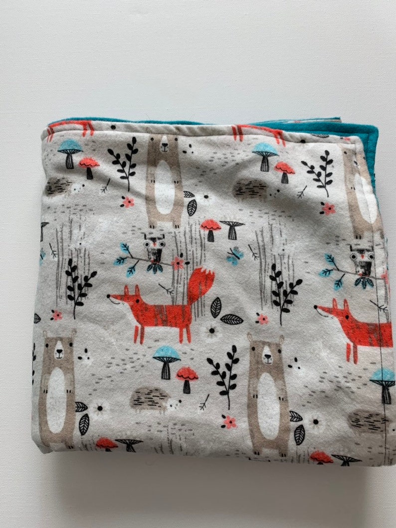 Animal Baby Blanket Woodland Animals Flannel Blanket Receiving Blanket Baby Boy Gift Woodland Animals Forest Animal fox nursery bear nursery image 3