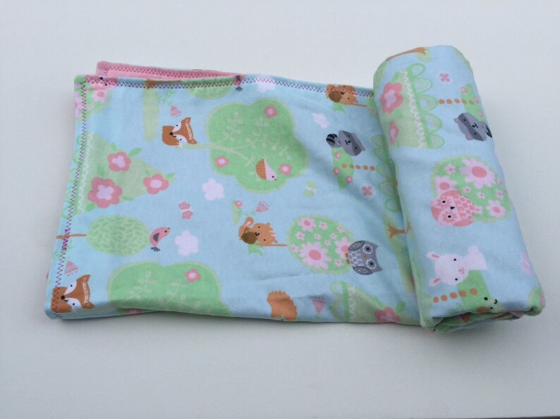 Clearance Forest Animal Baby Blanket Woodland Animals Flannel Blanket Baby girl Gift Woodland Animals Forrest Animal Nursery Forest Nursery image 4
