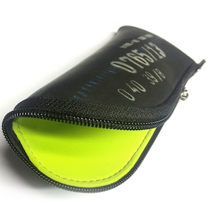 Reading glasses.Tube Upcycled glasses case made from motorcycle hose limonengrün