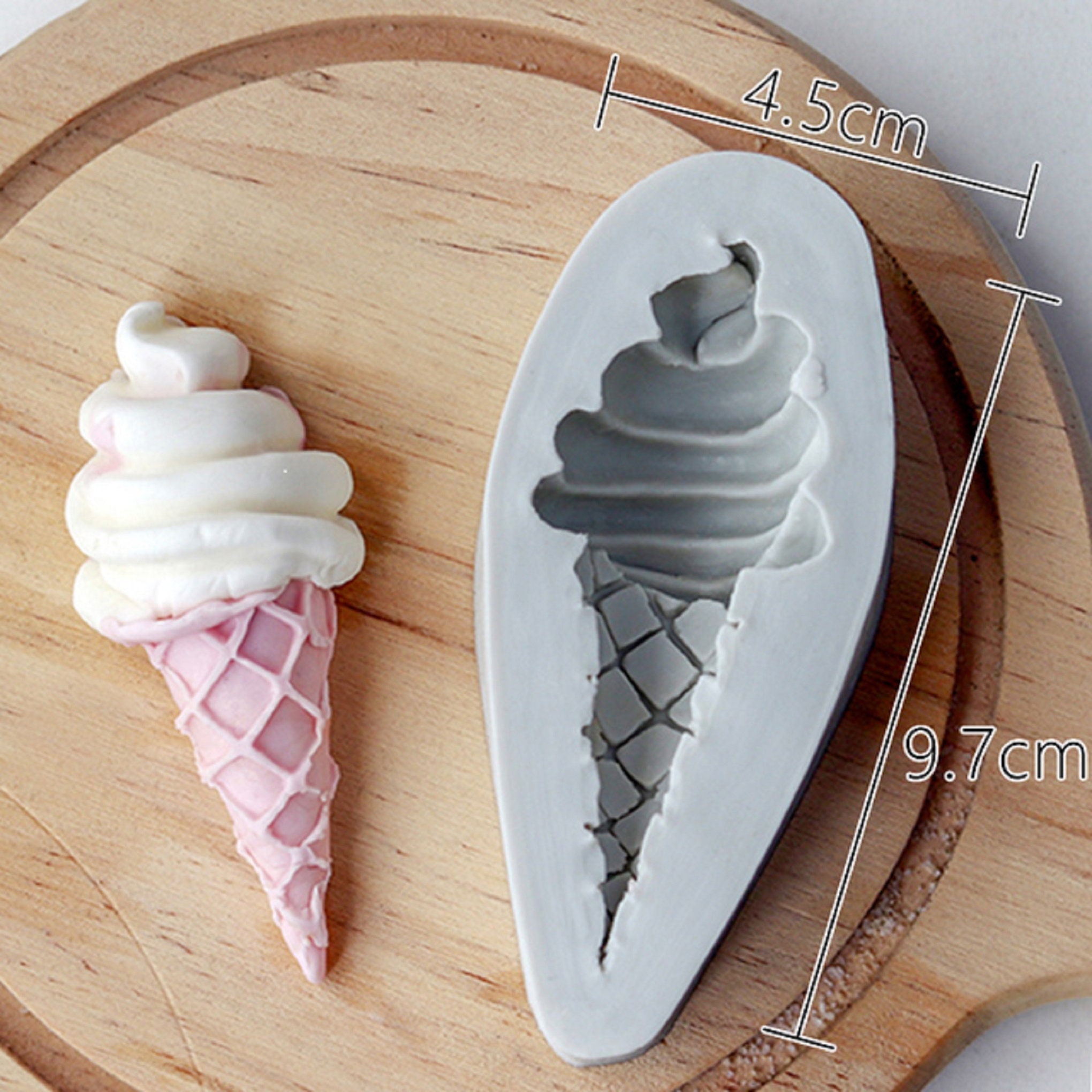  Ice Cream Cones Silicone Molds 6 Pcs, Lollipop Chocolate  Fondant Mold for Polymer Clay Crafts Candy Cupcake Topper, Candles Cake  Decoration : Home & Kitchen
