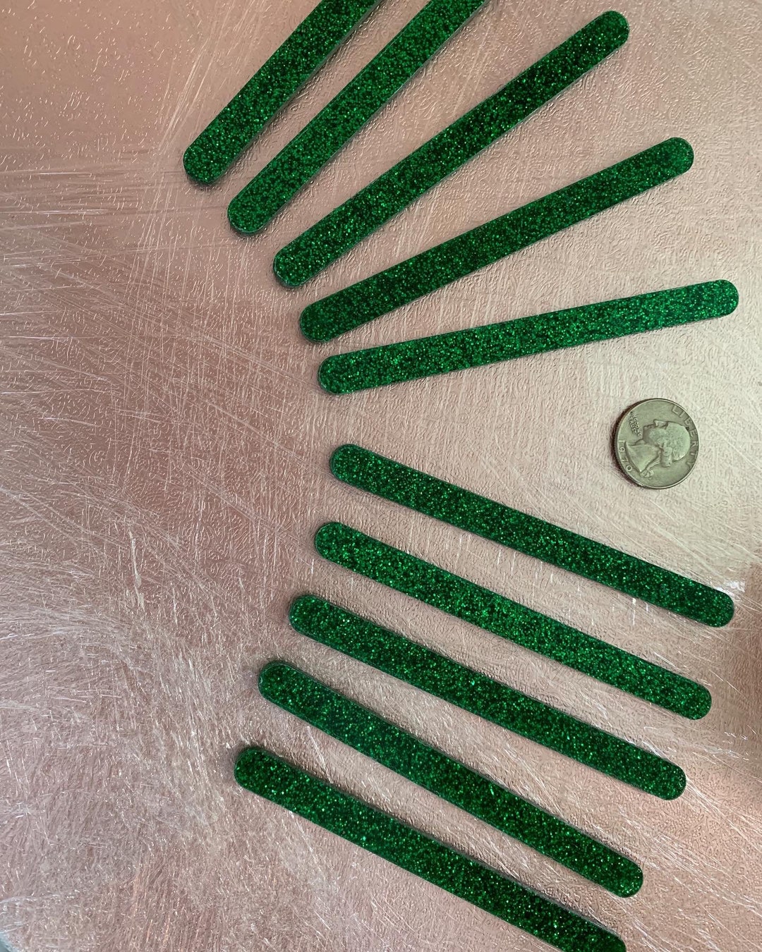 Green Sparkle Popsicle Stick Etsy