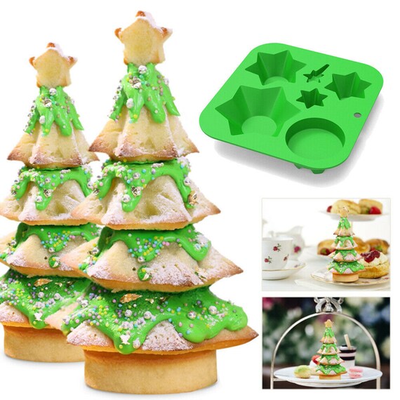Christmas Tree Cake Pan 3D Silicone Christmas Baking Molds For