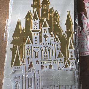 Acrylic castle large castle is acrylic other smaller castles are paper