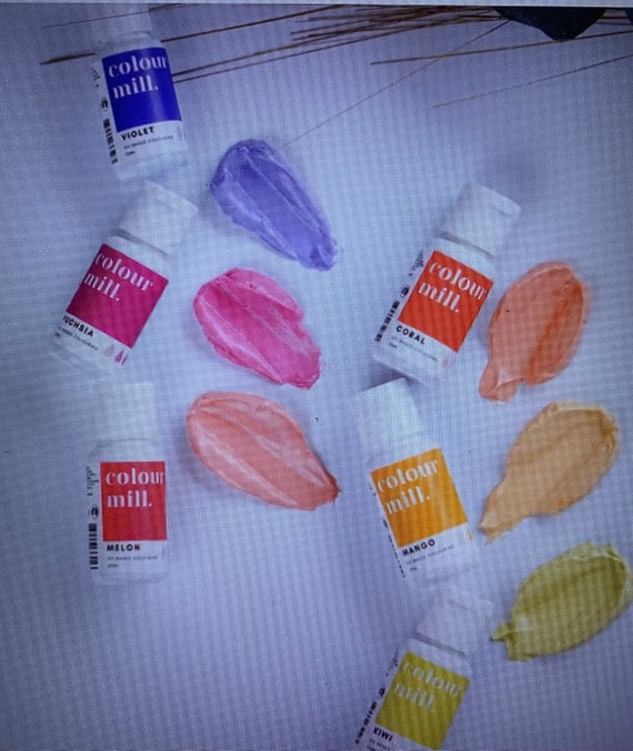 Colour Mill Oil Based Food Coloring 20ml New Collection Six Colors in the  New Collection Violet Fuchsia Melon Coral Mango Kiwi 