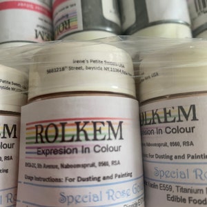 Rolkem Supers 10mls  20g  Rose GOLD 50 g gold also cake dust each sold separately