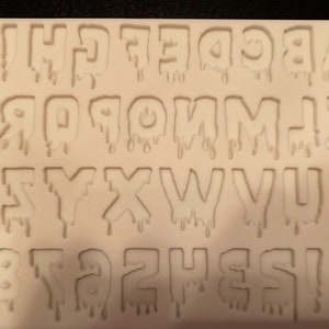 Silicone alphabet drippy spooky   silicone mold