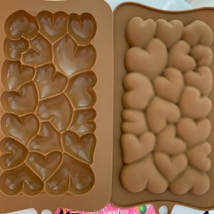 Moldes de silicona para barras de chocolate con forma de corazón