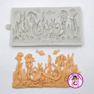 Beautiful silicone under the sea border mold Mermaids and more