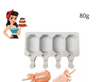 Gem shape cakesicle flat top and pointed top Two and three-quarter inches by 1  3/4 wide Flat top mold