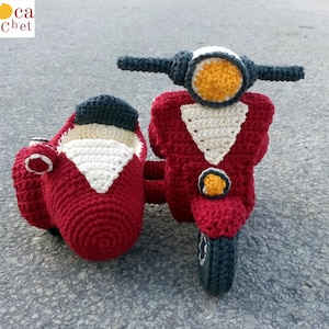 Sidecar Vespa PATTERN amigurumi crochet, by Caloca Crochet