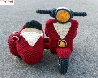 Sidecar Vespa PATTERN amigurumi crochet, by Caloca Crochet