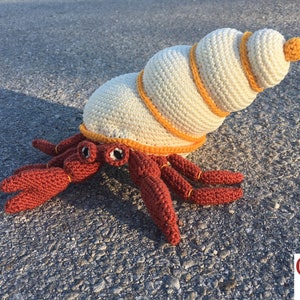 Hermit Crab PATTERN amigurumi crochet, by Caloca Crochet