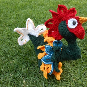Pattern Kiriko rooster amigurumi. By Caloca Crochet