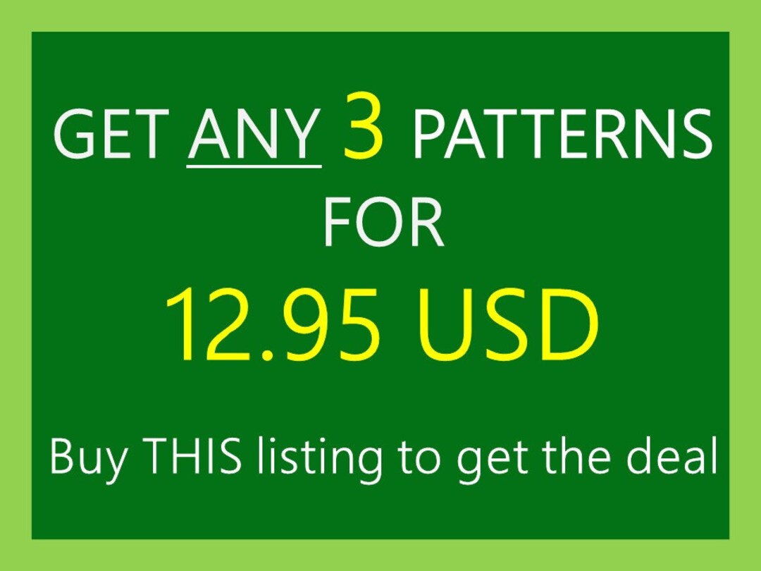 オファー: わずか 12.95 ドルで、お好きな 3 つのパターンを入手できます! - Etsy 日本