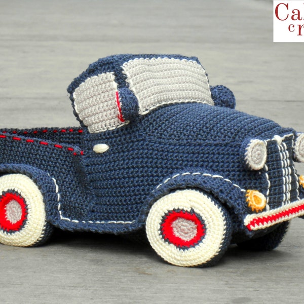 Patrón amigurumi Camión Pickup clásico vintage. Por Caloca Crochet.