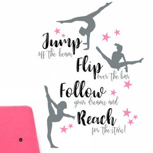 Gymnastics Vinyl Wall Decal Girl's Room Wall Sticker Etsy