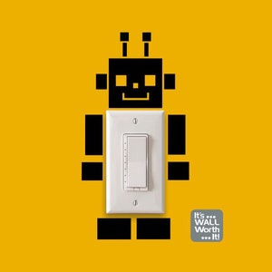 Robot Light Switch Vinyl Decal